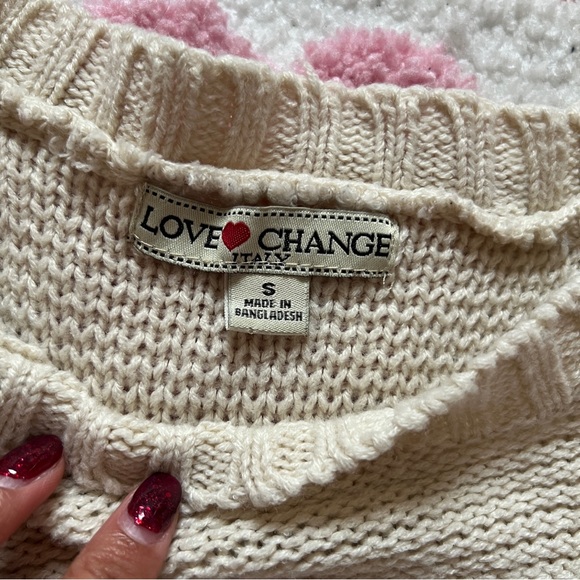 Love Change Women's Cream Crew Neck Knit Sweater - Picture 3 of 6